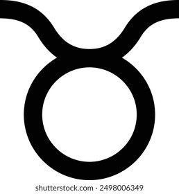 Zodiac, icono de Vector negro plano de Tauro.