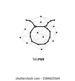Zodiac taurus signs isolated on white background. Star signs for astrology horoscope. Zodiac line stylized symbols. Astrological calendar collection, horoscope constellation vector illustration