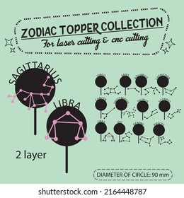zodiac topper collection for laser cutting