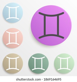 zodiac twins of mercury badge color set. Simple glyph, flat vector of web icons for ui and ux, website or mobile application