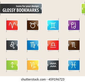 Zodiac vector bookmark icons for your design
