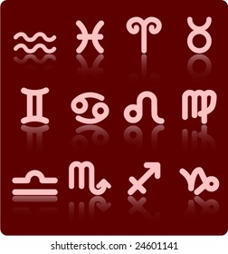 Zodiac vector icon set