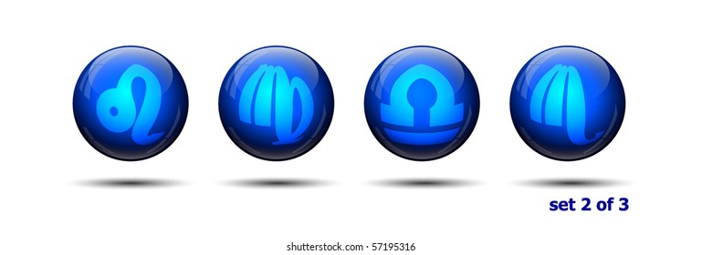 Zodiac vector icons on a white background.