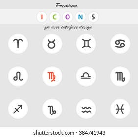 Zodiac vector icons for web sites and user interface