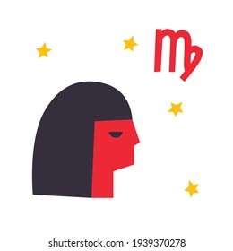 Zodiac vector illustration. Abstract constellation Virgo. Modern zodiac symbol.