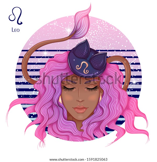 Zodiac Vector Illustration Astrological Sign Leo Stock Vector (Royalty ...