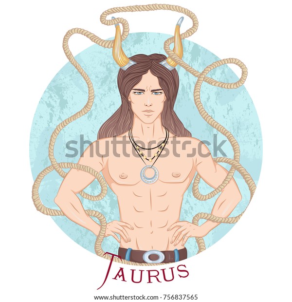 Zodiac Vector Illustration Astrological Sign Taurus 스톡 벡터 로열티 프리