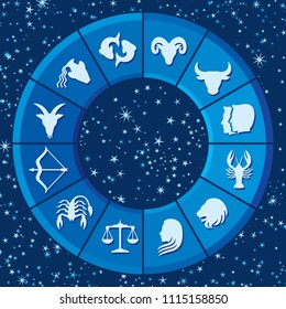 Zodiac vector signs (Horoscope symbols, Astrology design) 