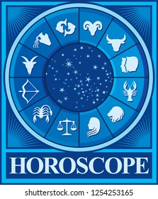 Zodiac vector signs (Horoscope symbols, Astrology design) 