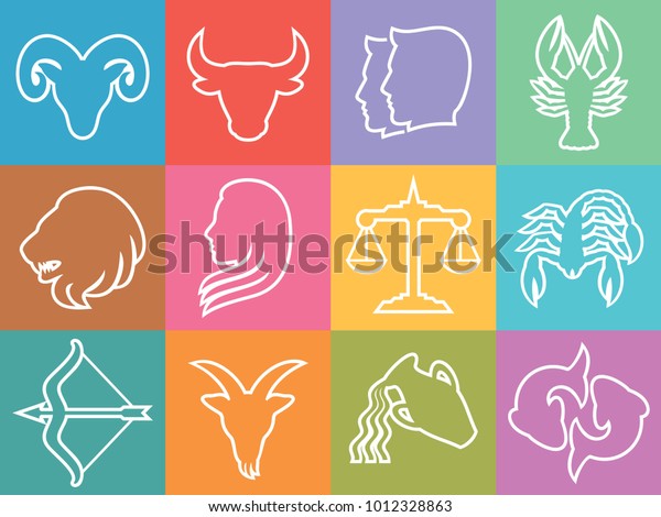 Zodiac Vector Signs Set Horoscope Symbols Stock Vector (Royalty Free ...