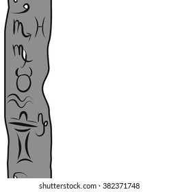 Zodiac vertical pattern, sign , doodles, hole,taurus,capricorn,virgo,pisces, cancer,scorpio,libra, gemini,aquarius, spot, hole. Hand drawn, seamless.