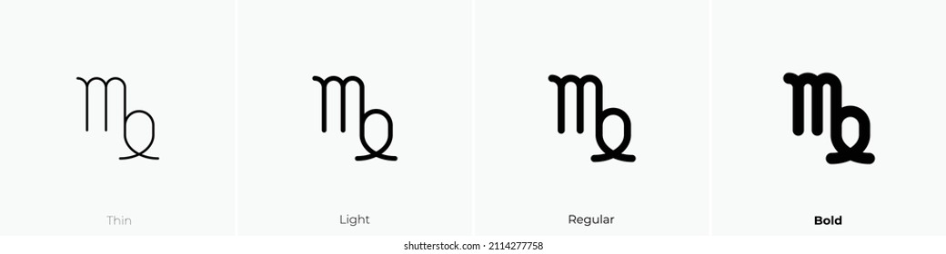 zodiac virgo icon. Thin, Light Regular And Bold style design isolated on white background