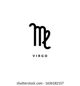 Zodiac virgo line sign. Astrology icon isolated on white background, outline symbol astrological horoscope. Vector illustration of virgo zodiac design editable stroke