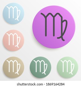 Zodiac Virgo Mercury badge color set. Simple glyph, flat vector of web icons for ui and ux, website or mobile application