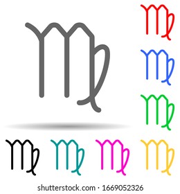 Zodiac Virgo Mercury multi color style icon. Simple thin line, outline vector of web icons for ui and ux, website or mobile application