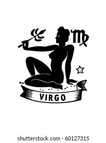 Zodiac - Virgo - Retro Clip Art