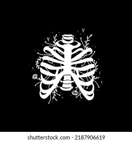 zodiac Virgo signs halloween skull bones objects icons stars graphics black and white print. Vector illustration