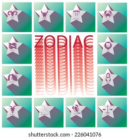zodiac white star on green 