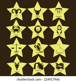 zodiac in yellow star