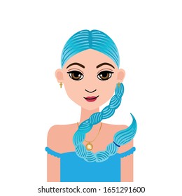 Zodiac young beautiful girl illustration. Astrology symbol of zodiac sign Scorpio.