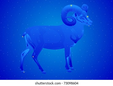 Zodiacal constellation. Abstract image and the arrangement of stars in the zodiacal constellations.