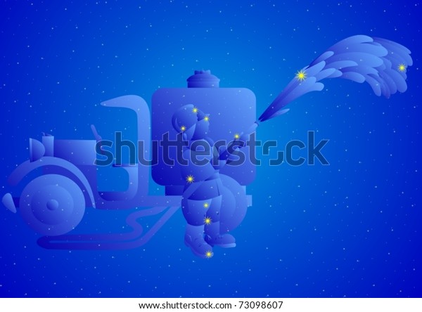 Zodiacal constellation. Abstract\
image and the arrangement of stars in the zodiacal\
constellations.