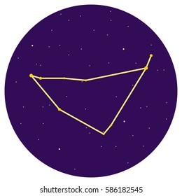 Zodiacal Constellation of Capricorn. Vector icon stars sky. Takes into account the size of the stars in the constellation