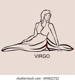 Zodiacal constellation Virgo. Flat vector illustration