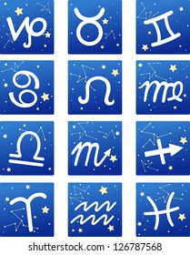 zodiacal icon set .Vector