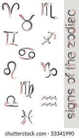 Zodiacal signs executed in the original technics