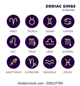 Zodiacal sings vector icons