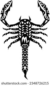 Zodiac-Scorpion (October 23 – November 21). Art is stylized for a carved ornament of paper, traditional folk decorative art, based on paper cutting