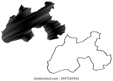 Zofingen District (Switzerland, Swiss Confederation, Canton of Aargau) map vector illustration, scribble sketch Bezirk Zofingen map