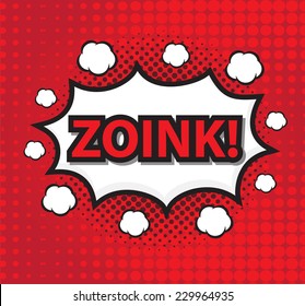 ZOINK!, comic wording sound effect set design for comic background, comic strip