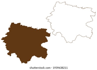 Zollernalbkreis district (Federal Republic of Germany, rural district, Baden-Wurttemberg State) map vector illustration, scribble sketch Zollernalbkreis map