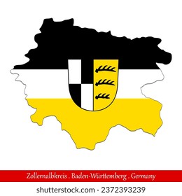 Zollernalbkreis Flag - Baden-Württemberg,Germany (EPS)