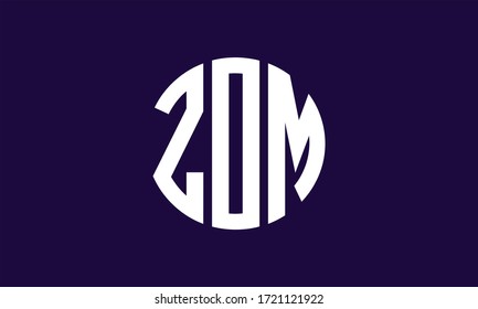 ZOM Circle Emblem Abstract Monogram Letter Mark Vector Logo Template