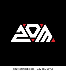 ZOM triangle letter logo design with triangle shape. ZOM triangle logo design monogram. ZOM triangle vector logo template with red color. ZOM triangular logo Simple, Elegant, and Luxurious design.