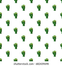 Zombi arm pattern seamless repeat in cartoon style vector illustration