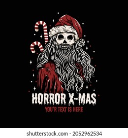 zombi santa with hand drawn style, suitable for anything about christmas