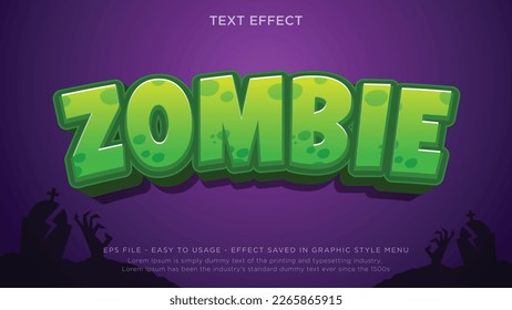 Efecto de texto editable Zombie 3d	
