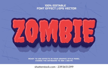 Zombie 3d editable vector text style effect