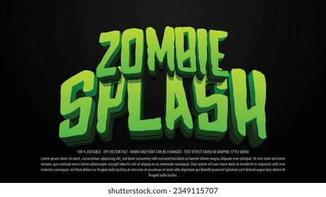 Zombie 3d style editable text effect, halloween theme text effect
