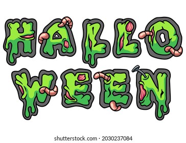 Zombie Alphabet Halloween Design, Vektorkunst