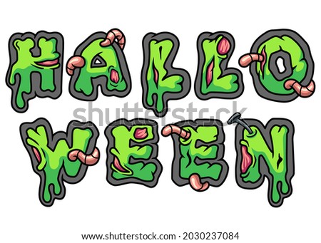 Zombie Alphabet Halloween design vector art