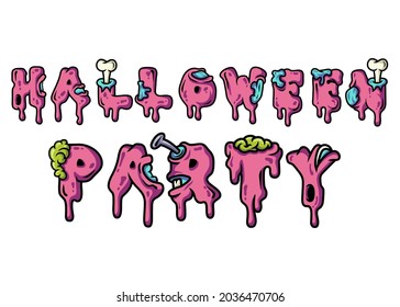 Zombie Alphabet Halloween Party design vector art