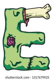 Zombie alphabet letters. Creepy design for prints.
