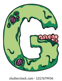 Zombie alphabet letters. Creepy design for prints.