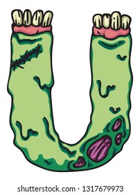 Zombie alphabet letters. Creepy design for prints.