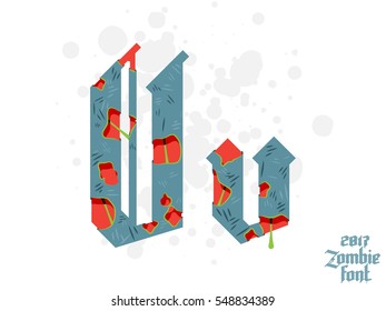 Zombie alphabet set. New modern custom gothic font
